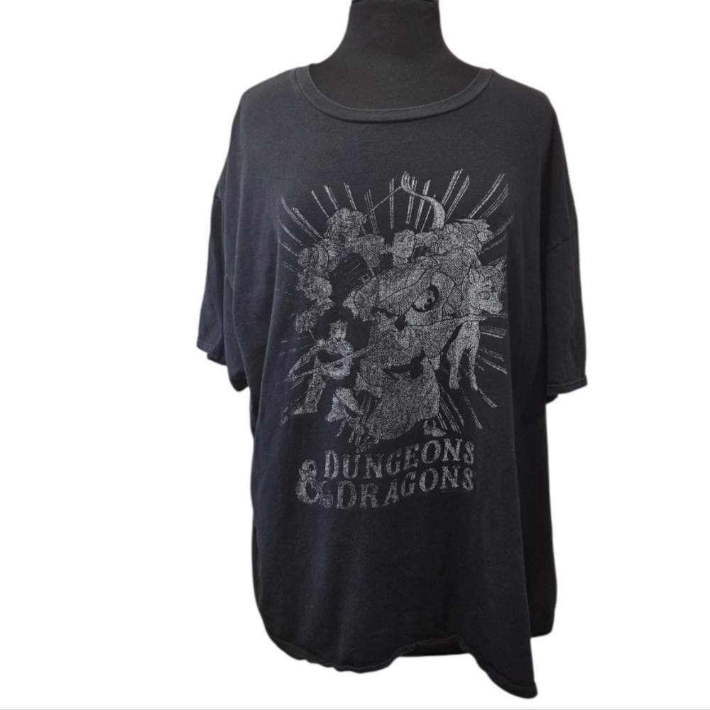 Dungeons & Dragons Faded Boxy Tee Black Graphic T-shirt Short Sleeve Delta 3x